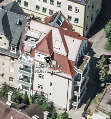 Traum-Dachgeschoss-Wohnung in Augsburg, 3 Zimmer mit Balkon im Wertachviertel, nähe Plärrer