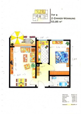 Renovierte 2-Zimmer-Wohnung mit Balkon in Bad Homburg