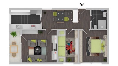 Modernisierte taghelle 4 Zimmerwohnung Aufzug, Einbauküche, Stellplatz, Keller, Elektrosmogschutz