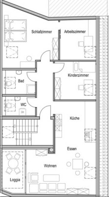 4-Zimmer Dachgeschosswohnung mit Balkon in Niedernberg