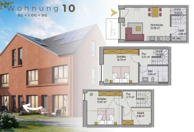 LOHNE || Provisionsfrei: Großzügige 3-Zimmer-Triplex mit Terrasse – KfW-/QNG-Förderung möglich