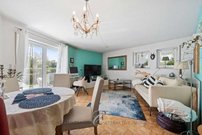 VERKAUFT: Böhringen - Ruhige Zwei-Zimmer-Wohnung mit West-Terrasse im Grünen, inkl. TG-Platz