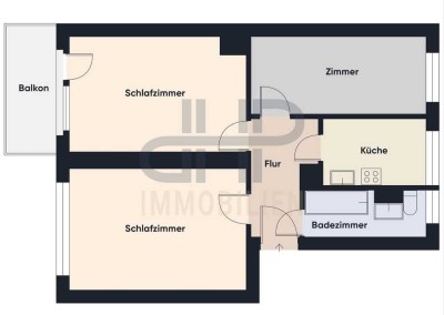 Kompakte 3-Zimmer-Wohnung mit Balkon und Einbauküche in Magdeburg-Stadtfeld-Ost