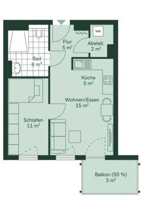 Stilvolle, neuwertige 2-Raum-Wohnung mit gehobener Innenausstattung mit Balkon in Hürth