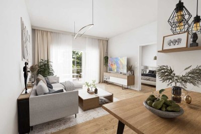 4-Zimmer-Wohnung mit Terrasse u. großem Garten / EH 40-QNG+ / AfA 5+5 % / barrierefrei