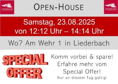 OPEN HOUSE / Samstag, 23.08.2025 von 12:12 - 14:14 Uhr!