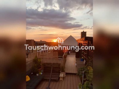 Tauschwohnung: 2 Zimmer DG Wohnung mit 20 qm Dachterrasse