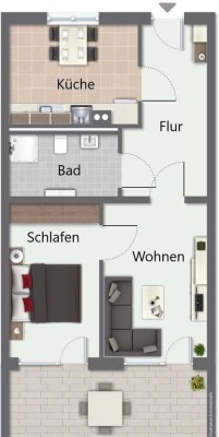 2-Zimmer-Etagen-Wohnung mit Balkon in Emsdetten