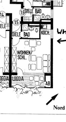 Sonnige 1-Zimmer Wohnung  in Tübingen