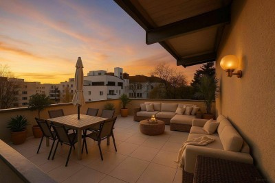 RARITÄT UNILAGE GEIDORF !! Moderne ruhige klimatisierte Wohnung mit Balkon &amp; Dachterrasse,TG-Platz