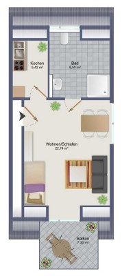 Moderne Dachgeschosswohnung zur Eigennutzung oder Kapitalanlage