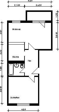 Provisionsfrei: leerstehende 2-Raumwohnung mit Balkon