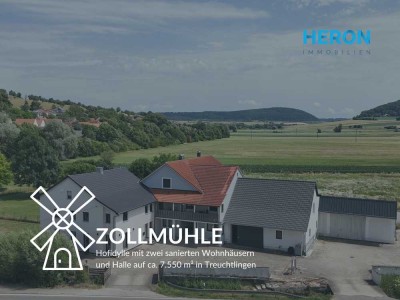 ZOLLMÜHLE – Hofidylle mit zwei sanierten Wohnhäusern und Halle auf ca. 7.550 m² in Treuchtlingen