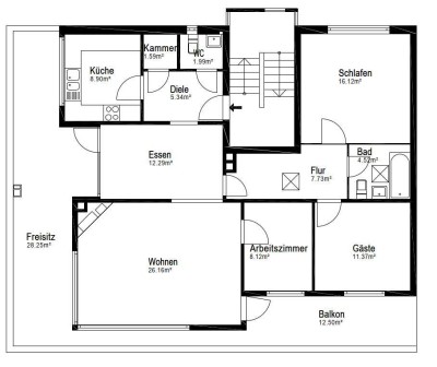 Erstbezug nach Sanierung - Sonnige 4,5-Zimmer-Penthouse-Wohnung mit Balkon