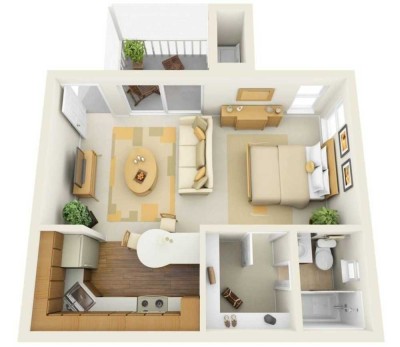 Geschmackvolle, modernisierte 1-Zimmer-Wohnung mit Einbauküche in Moers