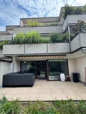 Nonntal: Möblierte Designerwohnung mit 20 m² Terrasse &amp; TG – Kurzzeitmiete 1–6 Monate!