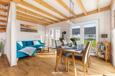 Gemütliches Ferienhaus zwischen Hafenbecken und Weidefelder Strand