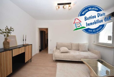 DIETZ: Voll-möblierte Wohnung - Am Floßhafen Aschaffenburg zu vermieten! PKW-Stellplatz und Balkon!