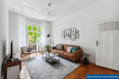 Provisionsfrei! Altbaucharme pur: 4 Zimmer, hohe Decken, Fischgrätparkett & Südbalkon!!