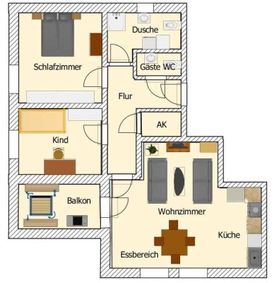 3 ZKB Wohnung Biedenkopf-Neubau-Aufzug - Alters- und behindertengerechte Ausstattung mit Aufzug