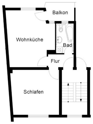 1 Zimmer mit großer Wohnküche in Barmen