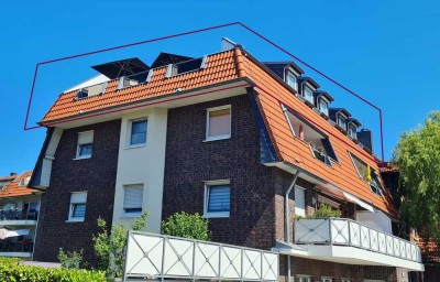 Außergewöhnliche DG-Wohnung mit Dachterrasse, Kamin und Doppelgarage in St. Tönis