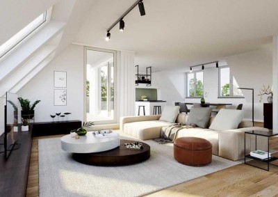 Diese Jahr einziehen! 4 Zi. Penthouse in absoluter, ruhiger grüner Lage in U-Bahn Nähe!