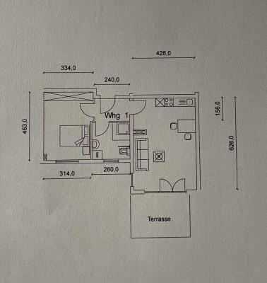 Neuwertige 2-Zimmer-Wohnung mit Terasse u. Garten in Ötigheim