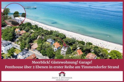 Meerblick! Gästewohnung! Garage!
Penthouse über 2 Ebenen in erster Reihe am Timmendorfer Strand