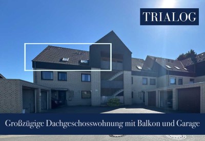 Großzügige Dachgeschosswohnung mit Balkon und Garage