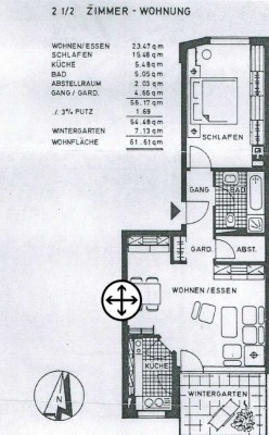 Diese modernisierte 2-Zimmer-Wohnung im Erdgeschoss