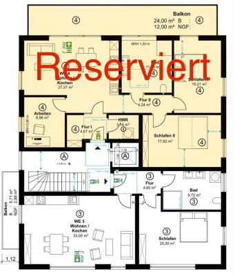 Wohnung WE 04 1.OG, Keller und Balkon (Reserviert)