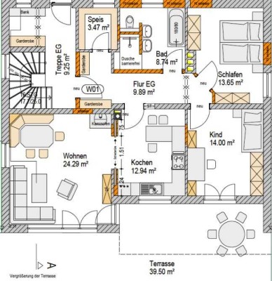 Erstbezug nach Sanierung - Gemütliche 3-Zimmer-Wohnung in ruhiger Lage mit sonniger Terrasse