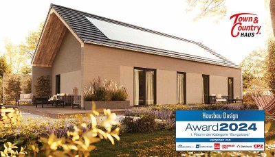 Der Bungalow, der mehr als ebenerdig ist - Bungalow 100 mit überdachter Terrasse & Kathedraldecke -