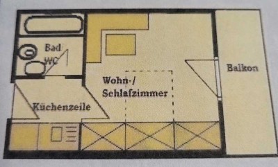 Stilvolle 1-Raum-Wohnung mit Balkon und EBK in Pocking