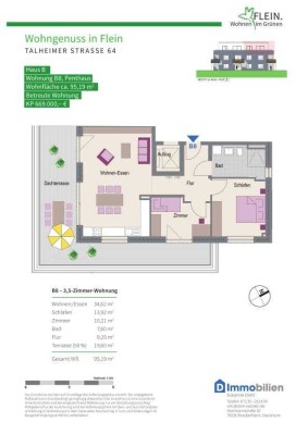 Penthaus Wohnung mit großzügige Dachterrasse in Südlage und Tageslichtbad