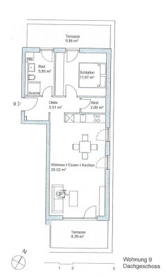 Großzügige 2-Zimmerwohnung (Penthouse) mit Südterrasse zum neuen Jahr