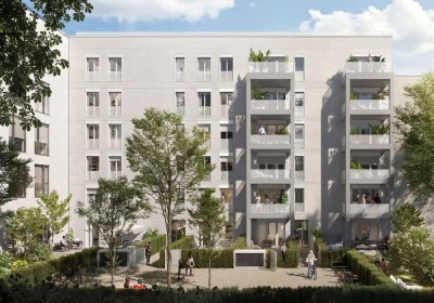 Neubau, Erstbezug: Moderne 3-Zimmer-Wohnung im 1.Obergeschoss mit Balkon