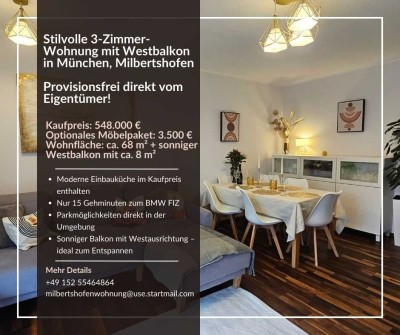 Stilvolle 3-Zimmer- Wohnung in München, Milbertshofen