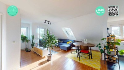 Helle Dachgeschosswohnung – Süd-Ost-Balkon – Ruhige Lage: Charmante Wohnung in gepflegtem Haus