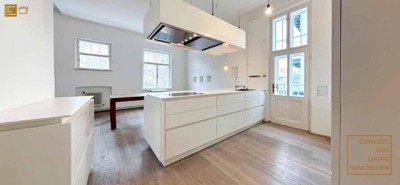 Exklusive Villen-Altbauetage mit überdachter Terrasse &amp; kl. Balkon. Repräsentative 225m2. Edel&amp;Chic. #DESIGN meets FLAIR.