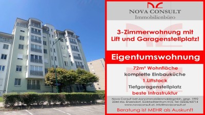 Helle 3-Zimmerwohnung mit Lift und Tiefgaragenstellplatz!