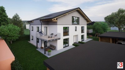 Neubau Ried/Tumeltsham-Terrassenwohnung im Obergeschoss mit Lift, Doppelcarport und Top-Ausstattung