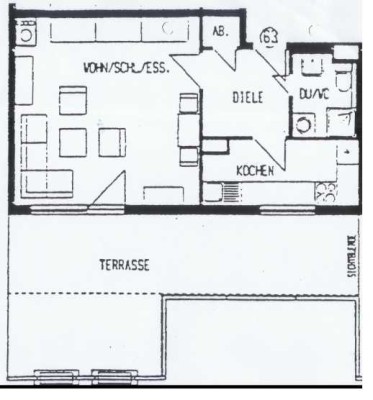 Helle 1-Zimmer-Wohnung mit großer Dachterrasse & Tiefgaragenstellplatz in Tamm