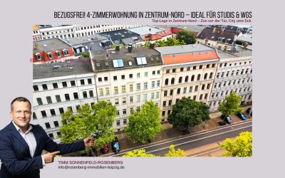 WG-geeignete 4-Raumwohnung im Zentrum-Nord – mit Blick auf das Elefantengehege im Leipziger Zoo