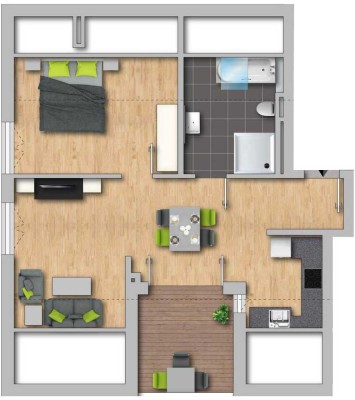 Moderne barrierefreie 2-Zimmer-Dachgeschosswohnung mit Aufzug in Reichertshofen