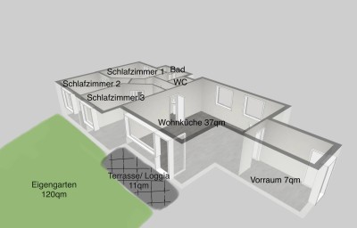 Familiennest 4-Zimmer 88m² + EIGENgarten 123m²