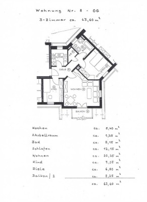 2,5-Zimmer-Dachgeschosswohnung mit Balkon und EBK in Penzberg