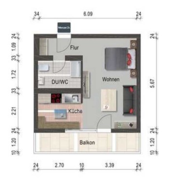 Bezugsfertige 1-Zimmer-Wohnung mit Balkon – Möbliert & idyllisch gelegen (WE54)