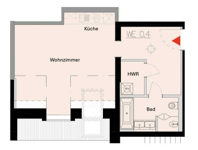 Stilvolle, neuwertige 1-Zimmer-Dachgeschosswohnung mit Einbauküche in Citylage